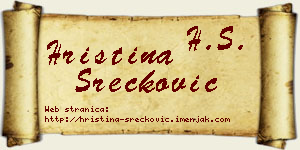 Hristina Srećković vizit kartica